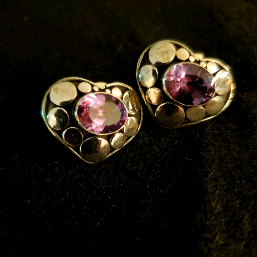 Silver and amethyst earrings